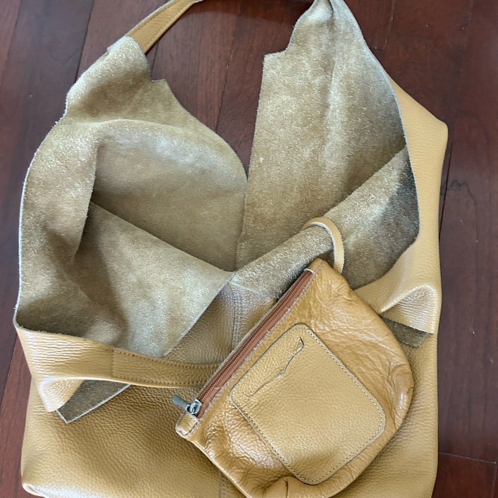 Brown Handmade Soft Leather Tote Bag with a baby bag - Picture 8 of 16